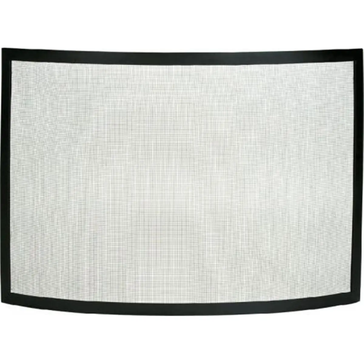212 MAIN Steel Frame Bowed Shape Fireplace Panel Screen, Black, 40x30.5in