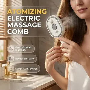Daily Electric Hair Brush - Nano Mist, Red Light Therapy, Self-Cleaning Detangling Scalp Massager for Beauty & Personal Care