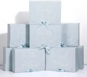 8 Pack Blue Bridesmaid Proposal  Boxes with Ribbon 7.87 x 10.6 Inch Will You Be My Maid of  Bridesmaid Boxes for Wedding Bridal Shower Packaging Supplies Birthday Party Favors