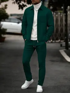 2026 New Men's Light Business Casual Set, Waffle Jacket and Long Pants Two-Piece Set, Stylish and Comfortable for Everyday Wear Outfit