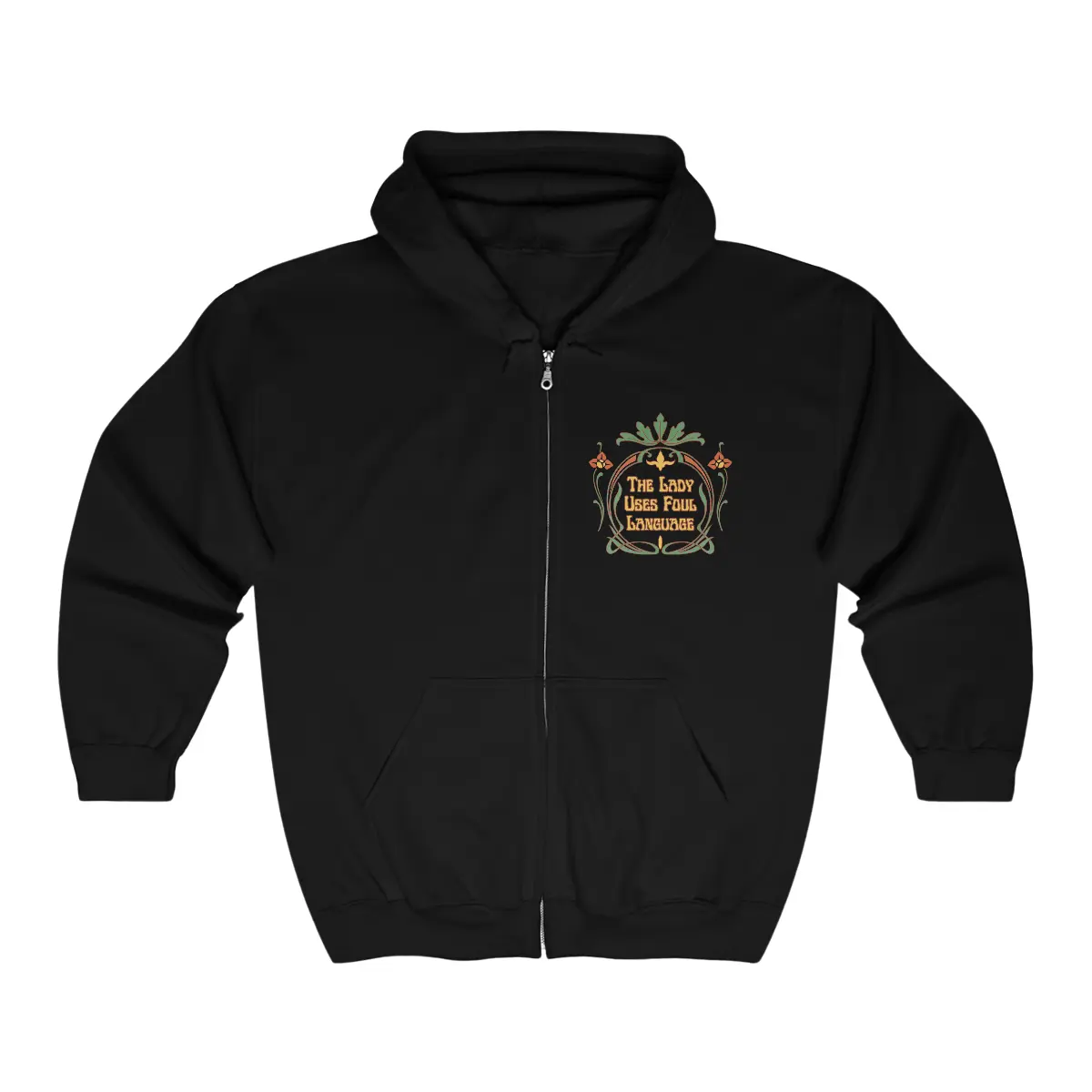 The Lady Uses Foul Language Hoodie, Women's Foul Language Hooded Shirt, Art Deco Shirt, Art Nouveau Shirt, Bad Language