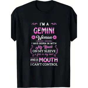 Women& # 039;S Gemini Zodiac Graphic TShirt Funny Gemini Woman Traits &Amp; Birthday Mont
