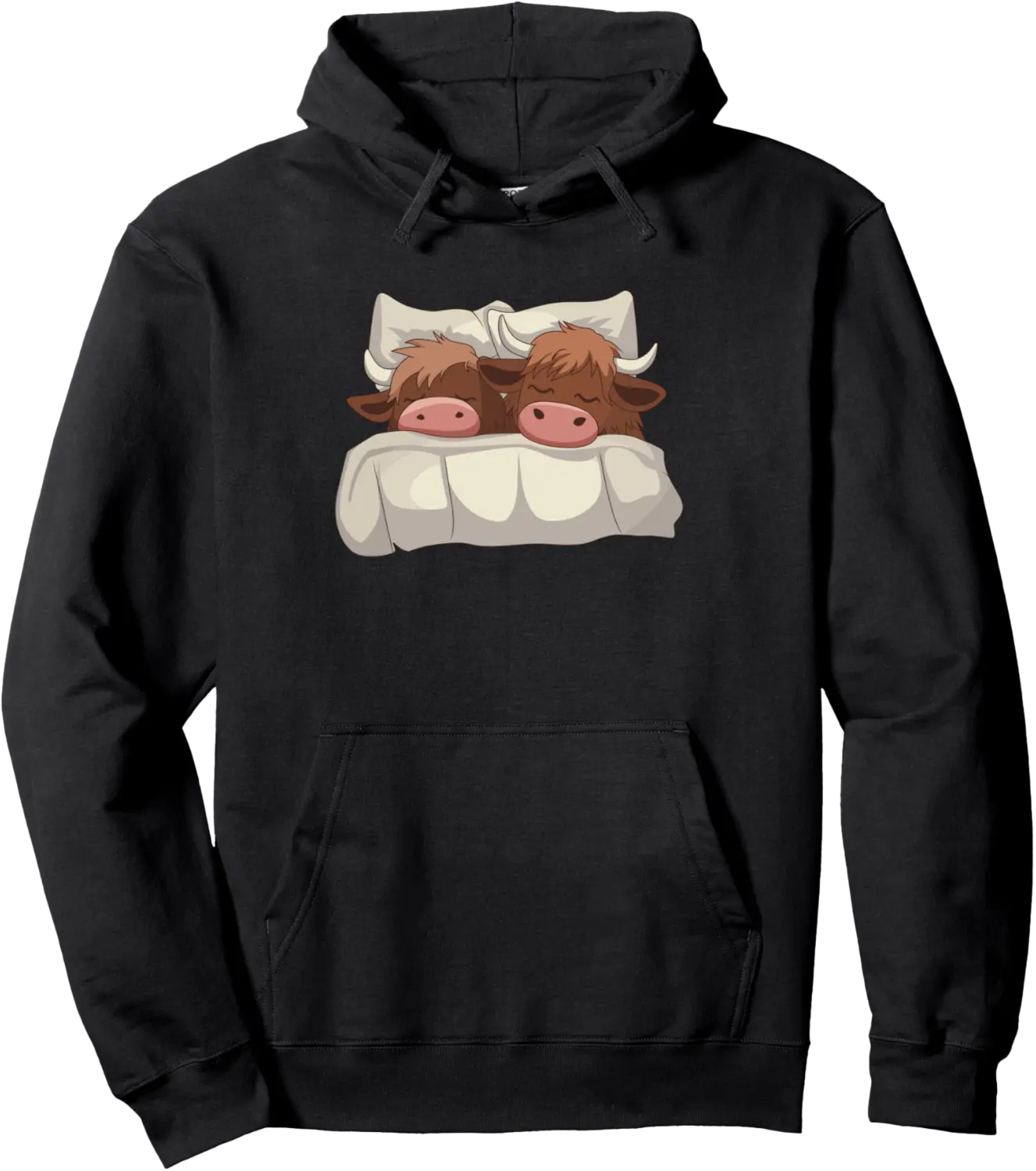 Highland Cow Sleeping Pajamas Kawaii Cute Sleep Pullover Hoodie - Hufsakha Shop 55B0DVTL3K8K