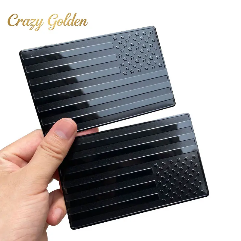 2PCS-US Flag Sticker — 3D Metal Decal — Premium Quality