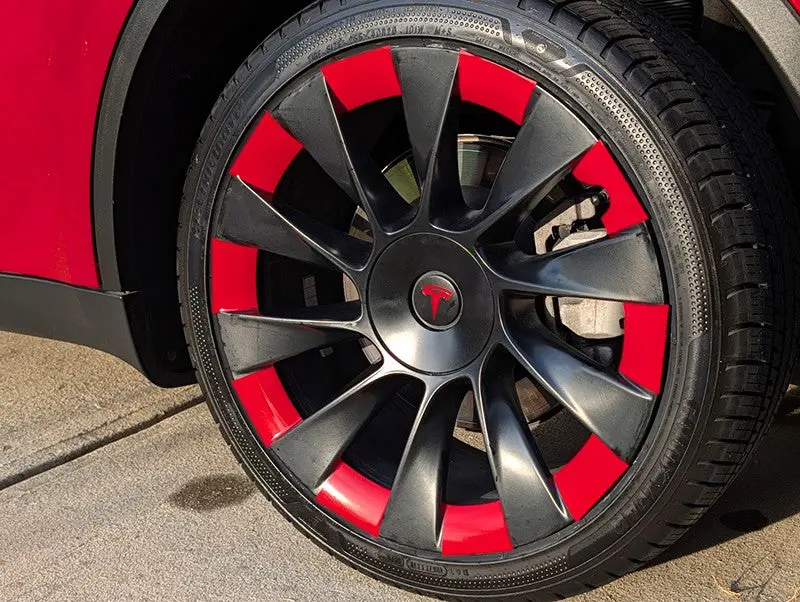 Premium Sticker Decals for Tesla Model Y, 20" Induction Wheel Rim Custom Vinyl Overlays