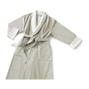 Microfiber Shawl Collar Robe - Parchment / Off-White Cotton-Poly Lining by Boca Terry