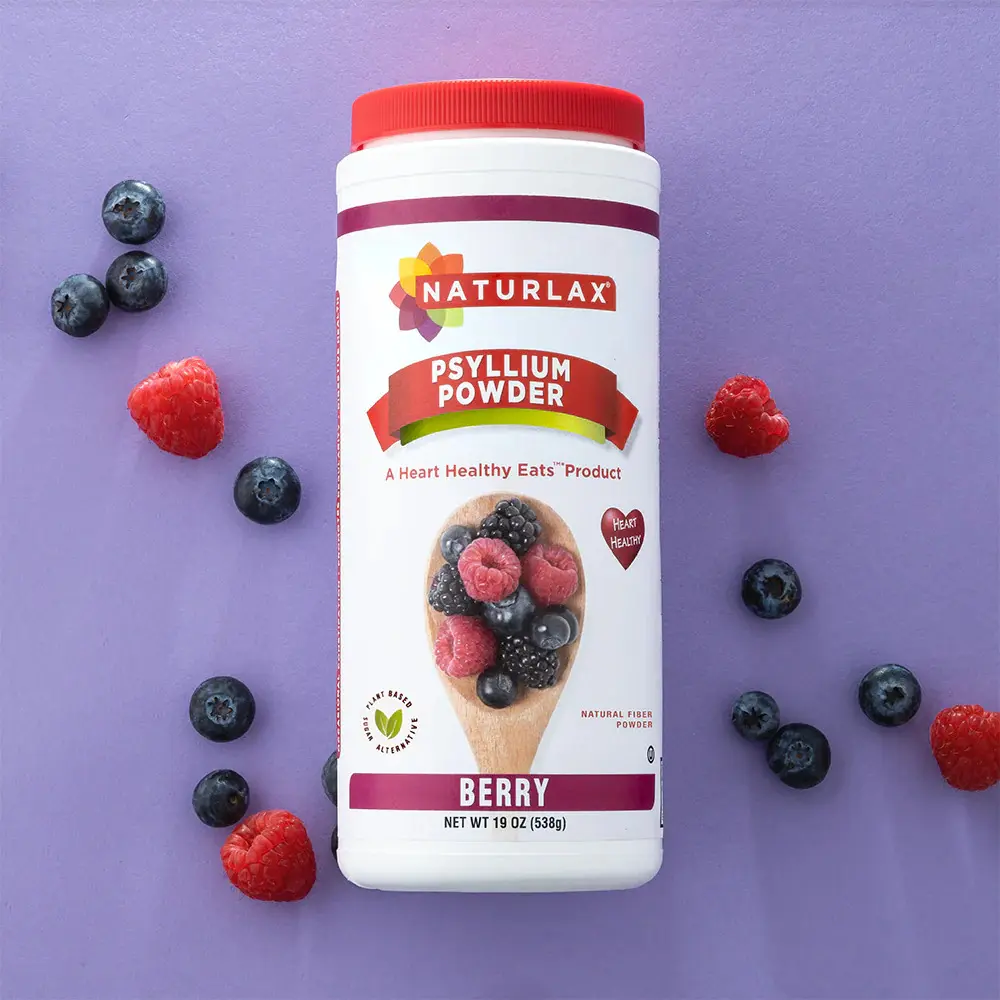 Berry Flavored Psyllium Husk Fiber Powder with Organic Sugar Cane