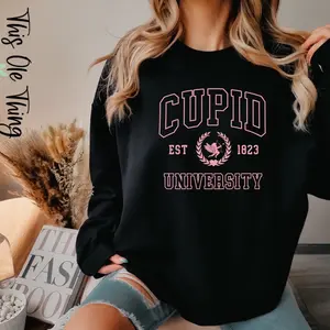 Cupid University Crewneck Sweatshirt for Women - Casual and Comfortable Pullover for Valentine's Day and all Year Long Womenswear Hoodie valentine sweatshirt sweatshirts