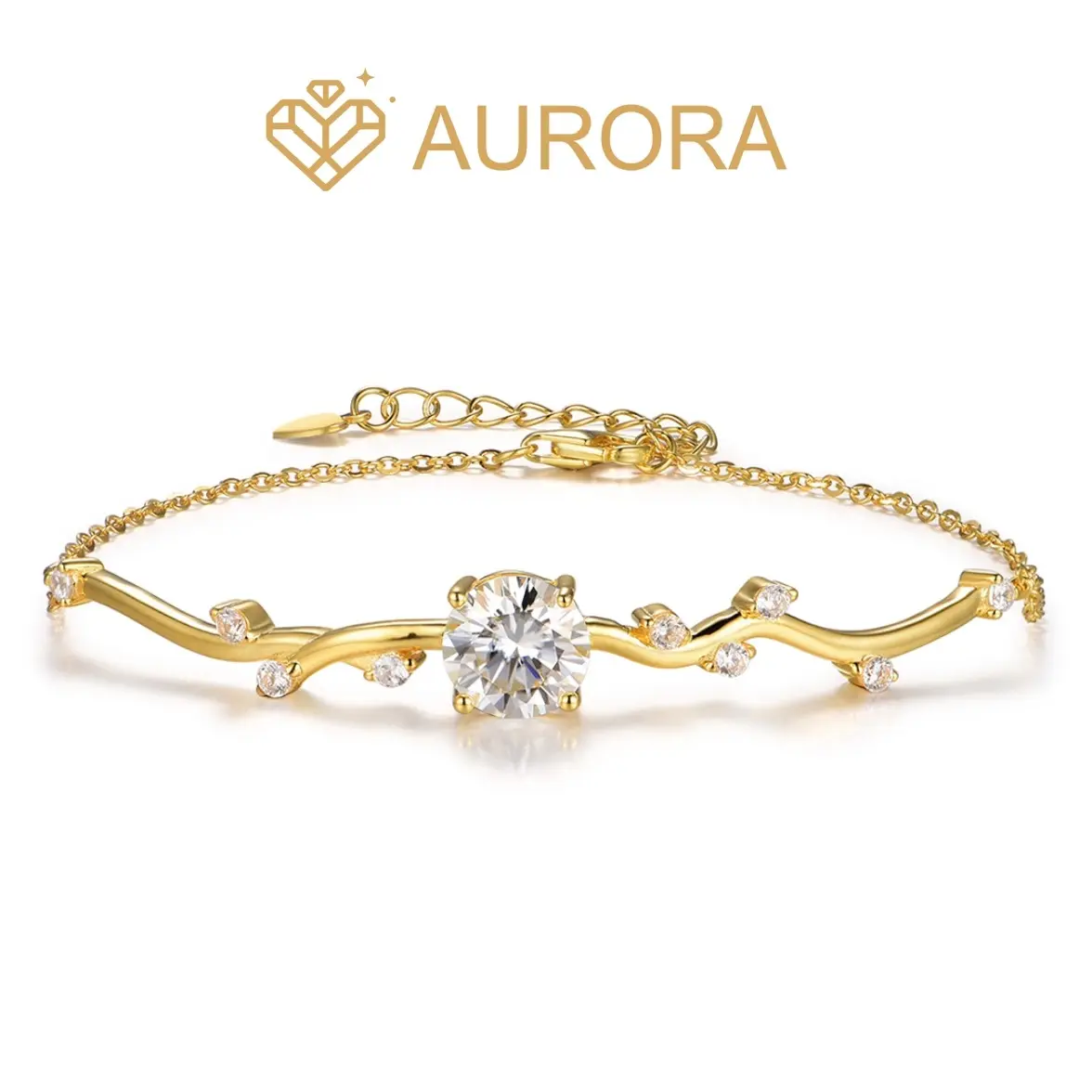 【#198 Wave】High-Quality Synthetic Moissanite Bracelet for Women, Elegant Jewelry Bracelet, Exquisite Jewelry for Birthday Party Gifting