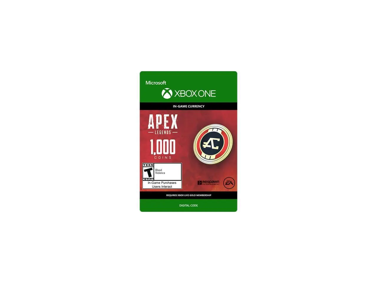 APEX Legends Digital Game [Digital Code] - Respawn Entertainment, ESRB Rating Fantasy Violent, 1000 Coins, Permanent Access, Xbox Series X|S, Xbox 1