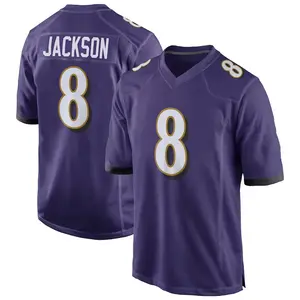 Baltimore Jackson 8 Black/Purple/White Football Player Game Jerseys, Stitched Sports T-shirts Top for Men Women Youth Boys Girls