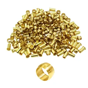 Brass Compression Fitting, Compression Sleeve Fitting Sleeve Ferrules 3/8" Tube OD (Pack of 40)