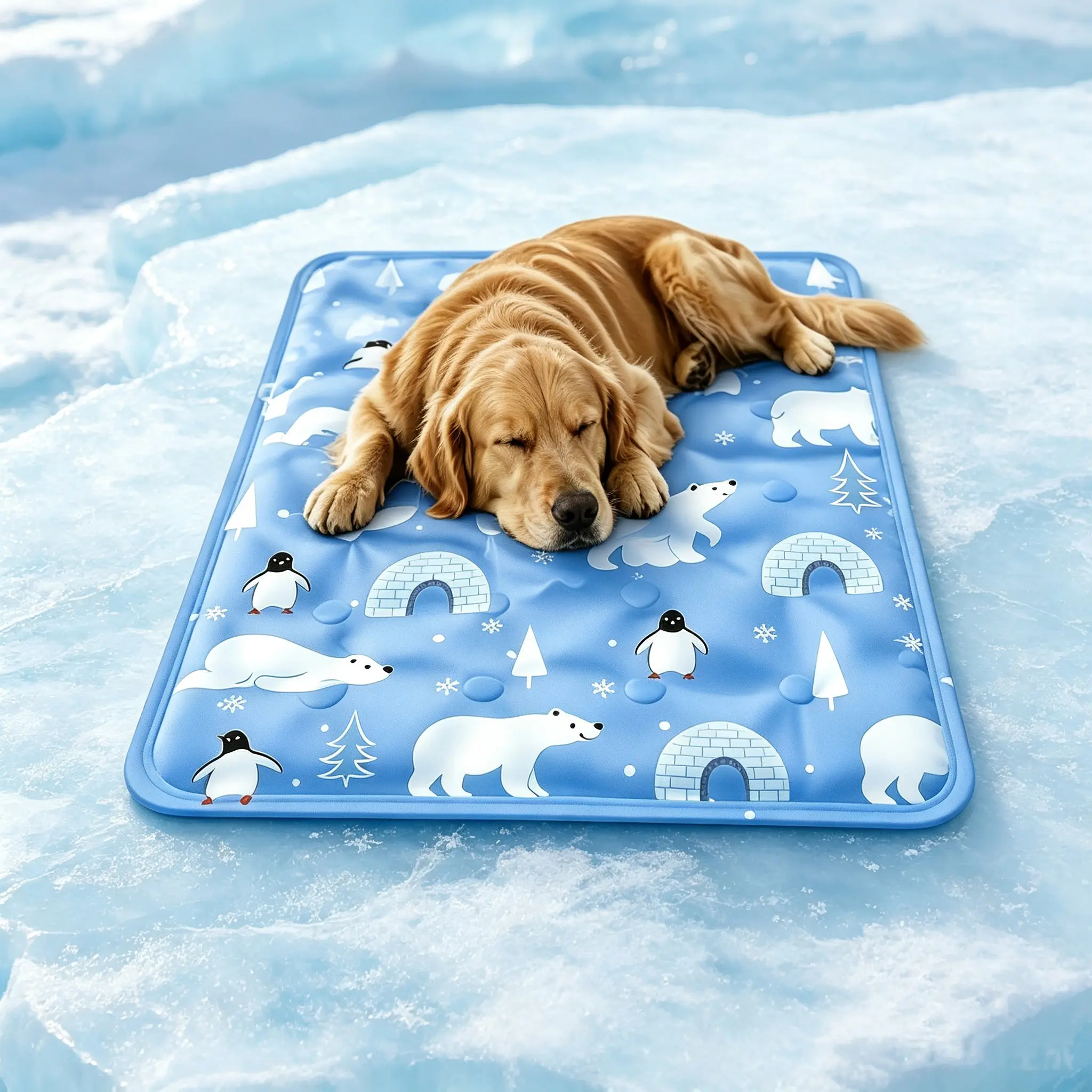 Dog & Cat Cooling Gel Mat - 23.62x35.43in Extra Large Pressure-Sensing Thick Gel Pad, Cooling Effect, Machine Washable, Durable, Non-Slip (Suitable for All Breeds)