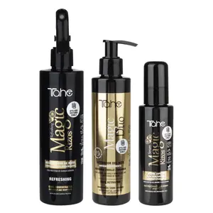 Tahe Magic Rizos Kit - Curl Reviver Spray Refreshing 300ml + Restructuring Hair Serum 100ml + Duo Anti-Frizz Treatment 200ml, Curly Method