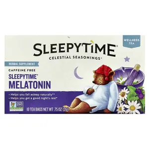 Celestial Seasonings Wellness Tea, Sleepytime® Melatonin, Caffeine Free, 18 Tea Bags, 0.75 oz (21 g)