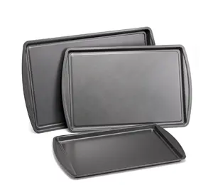 PC Nonstick Cookie Set - 11.2" x 17.2", 10.2" x 15.2", 9.2" x 13.2" - Gray - Includes 3 Nonstick Cookies
