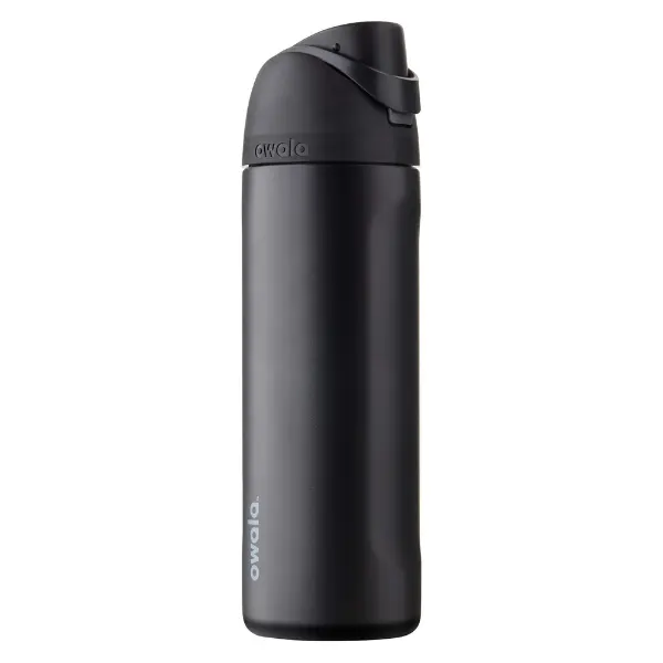 FreeSip 24oz Insulated Stainless Steel Water Bottle with Straw Lid, BPA Free Leak Resistant Sports Water Bottle for Gym Travel School Hiking, Very Dark