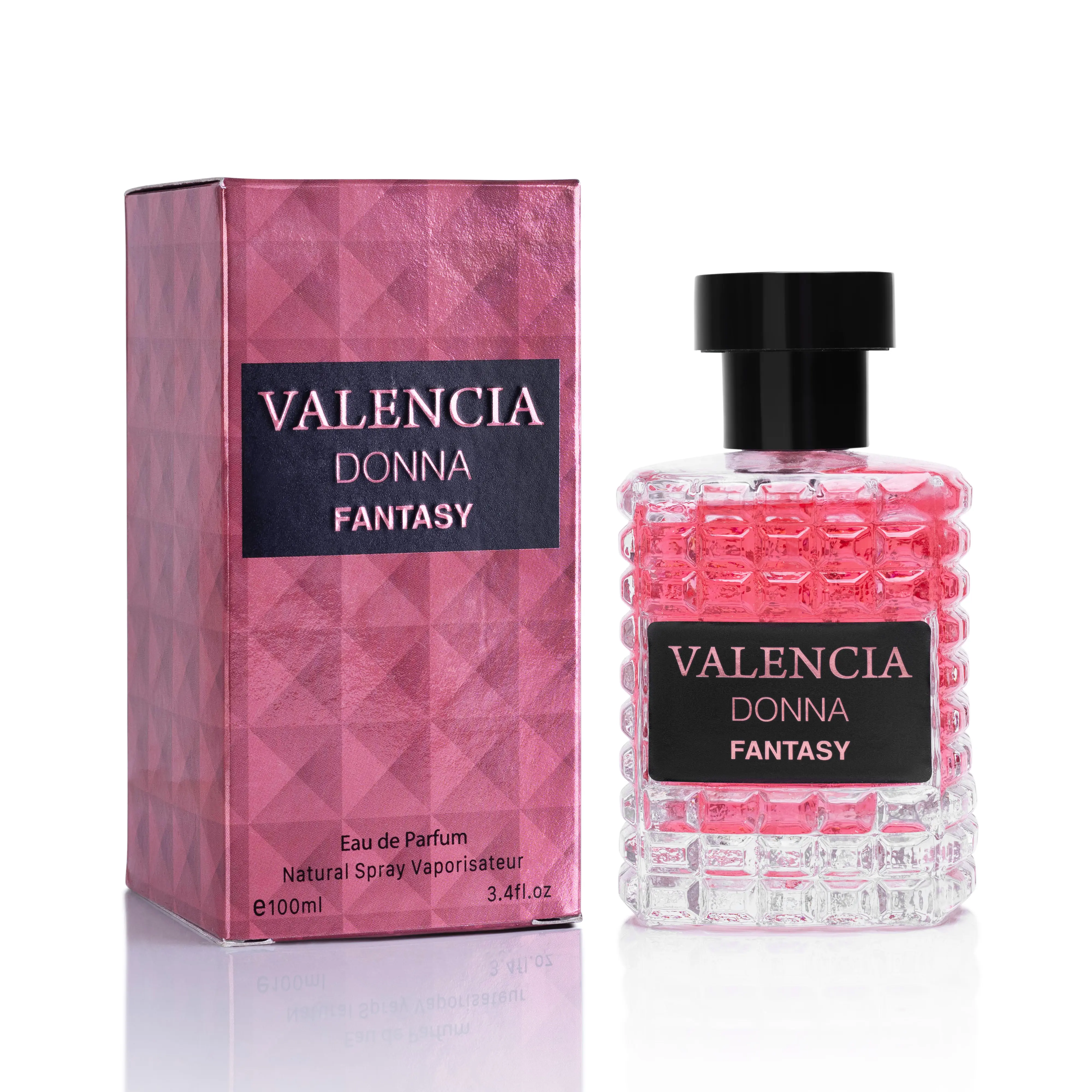 NOVOGLOW Valencia Donna Women's Fragrances - Citrus Floral Eau de Parfum for Adults, with Turkish Rose, Italian Lemon, Bourbon Vanilla, Fruity Notes, Cruelty-Free, Smelling Good, 3.4 oz/100ml Signature Scent
