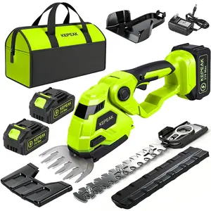 Cordless Electric Hedge Trimmer 21V, Rechargeable Garden Bush Shears with Battery Kit, Portable Shrub Cutter for Lawn Care with Travel Bag and Blade Shield