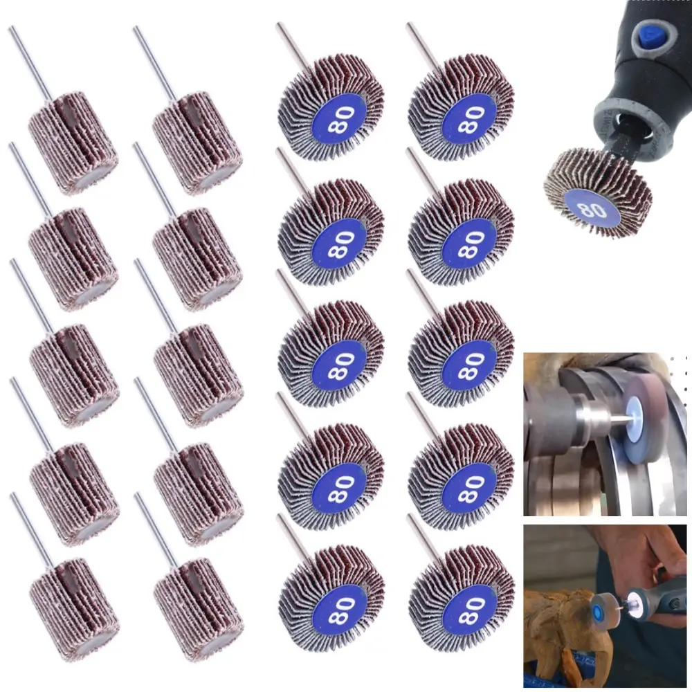 20 piece Abrasive Flap Wheel Flap Sanding Wheel Grinding Head Rotary Tool for Drill Grinding Polishing Sanding Wheels Rotary Tool