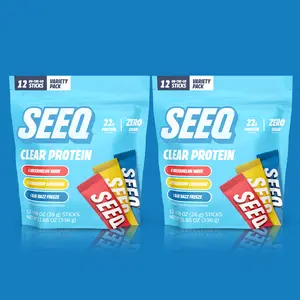 SEEQ Trial Bundle 2-count - Clear Protein Powder - 22g Whey Isolate Per Serving - Zero Sugar & 0 Lactose - Post Workout Fitness Nutrition - On-The-Go Sticks