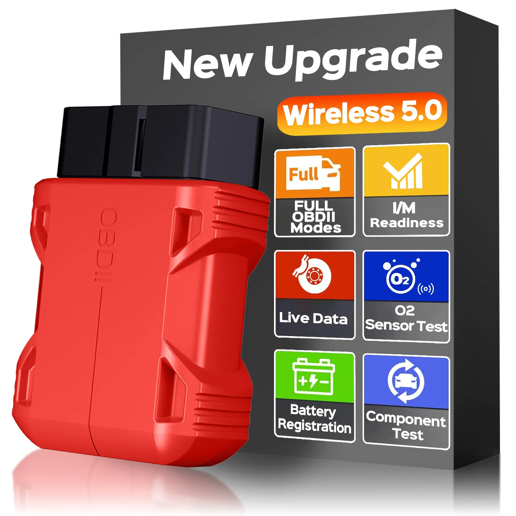 Wireless Obd2 Scanner, Bluetooth-compatible Dual-Direction Full System Automotive Diagnostic Tool, Compatible with iOS and Android, Car Code Reader
