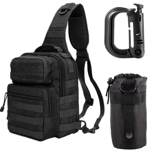 Multifunctional Shoulder Bag, Crossbody Backpack, Cycling, Hiking, Fishing, Outdoor Water Bottle Bag, Molle Pouch, All Seasons
