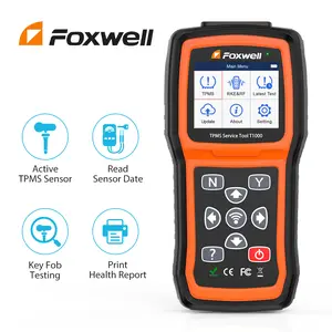 Foxwell T1000 OBD2 Automotive Tire Pressure Detector TPMS Sensors Programming Activate Verification RF Key Test Diagnostic Tool