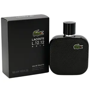 LACOSTE Eau de Lacoste L.12.12 Noir Aromatic Woody Men's Fragrance EDT, 3.3 fl oz Basil Blend, New in Box