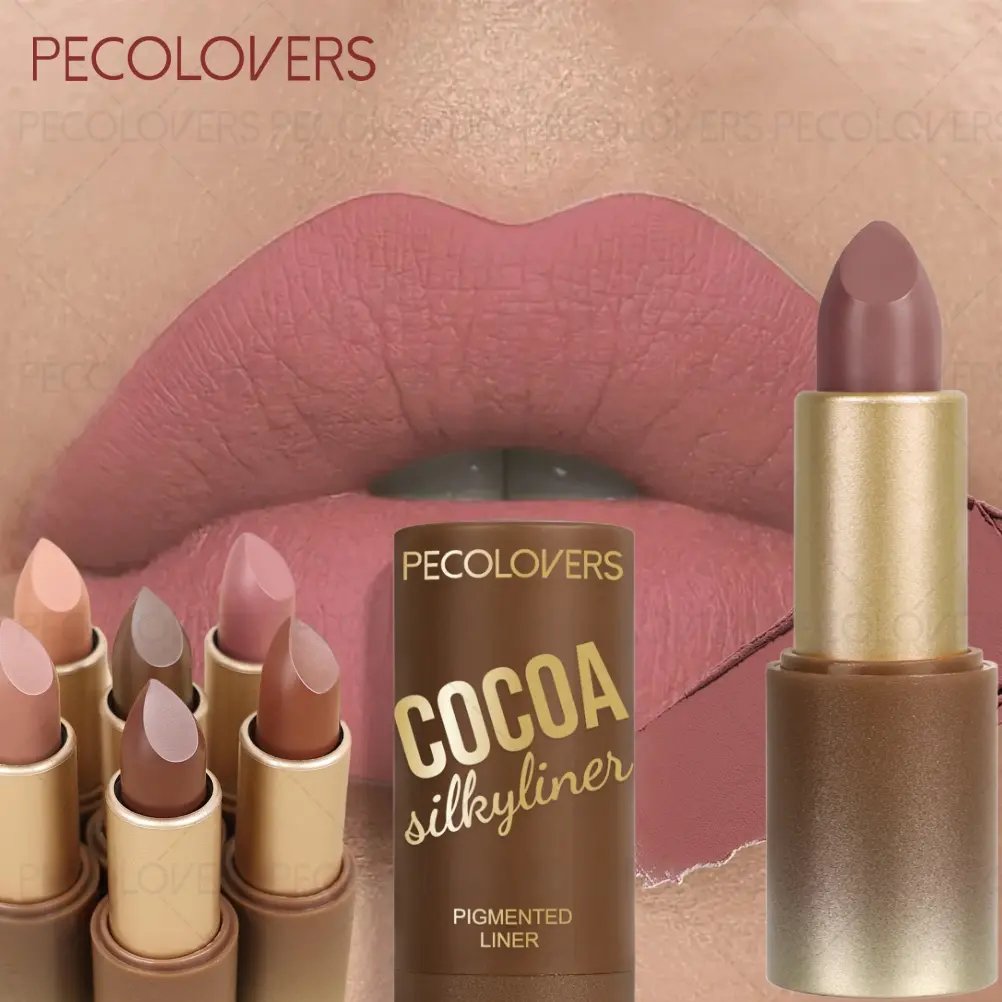 6pcs/set Matte Brown Lipstick, Colored Lip Oil, Long-lasting & Waterproof, Autumn and Winter Use, Caramel Brown, Non-stick Cup, Perfect Holiday Gift for Women, Makeup