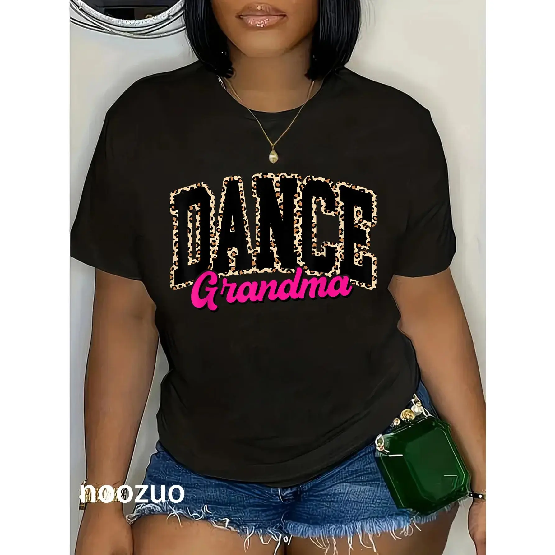 100% Cotton Dance Grandma Leopard Dancing Life Girls Women Dancer T-Shirt