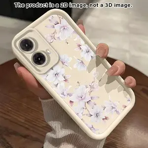Ethereal Floral Dream2D Pattern Phone Case suitable for Motorola Moto G54 G86 G85 G84 Edge70 60 Fusion Stylus Moto Series(G04-G75 E13-E32 Edge40Neo Pro-50 Fusion)4G 5G Full Camera Protection Slim Cover Smartphone Casing