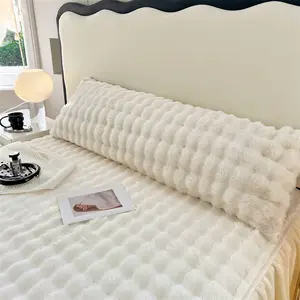 Modern Faux Wool Solid Color Long Cushion Cover, Ideal for Bedroom Living Room Sofa Decoration, Versatile Home Decor Pillowcase