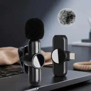 Wireless Lavalier Microphone for Smartphone - Plug & Play Noise Cancelling Mic for Streaming, Vlogging, YouTube Content Creation, Interview recording. portable wireless clip-on mic for phone video, tiktok live 7 Podcasts.