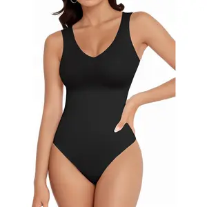 Women's V Neck Sleeveless Bodysuits Racerback Halter Tank Top Body Suits for Womens Sexy Thong Bodysuit Tops Leotard