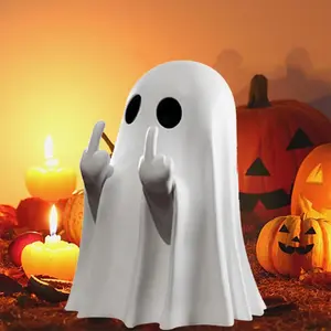 Spooky Halloween Ghost Figurine Statue - Decorative Festive Home Decor for Indoor Farmhouse Tiered Tray, Coffee Table Centerpieces
