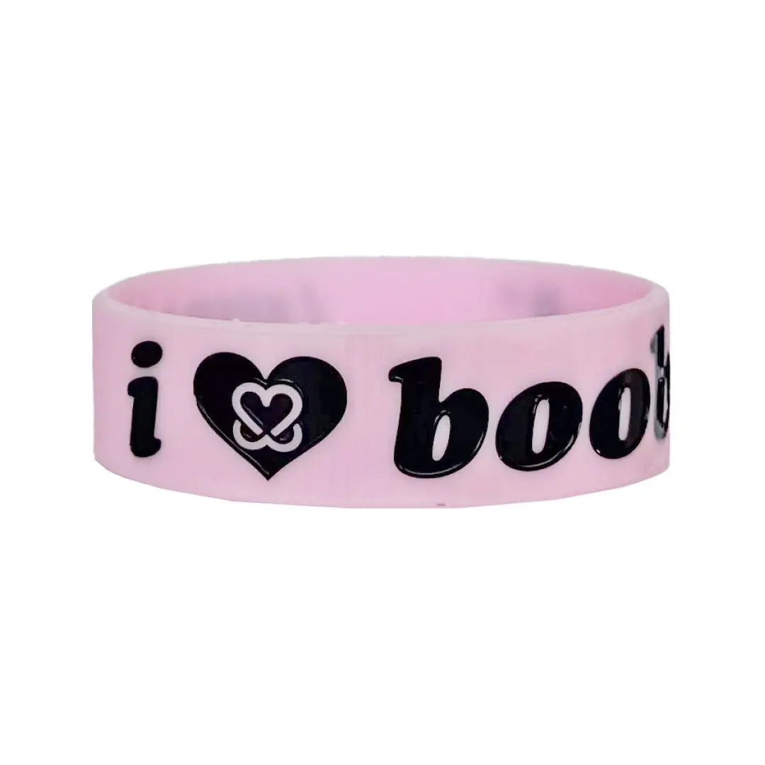 i love boobies! Classic Bracelet - Flamingo (Light Pink / Black)