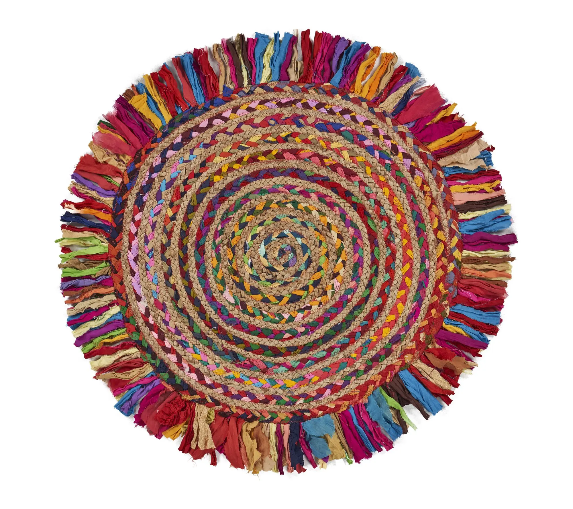 Ox Bay Bohemian Rainbow Stripe d Indoor Area R ug, 3'6" x 3'6"
