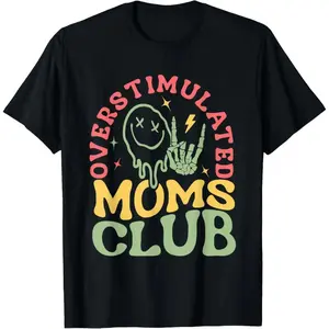 Cotton Golf Gift Tee for Men and Women Featuring Overstimulated Moms Theme for Mothers Day Celebrations