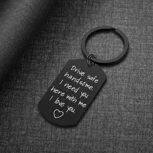 Drive Safe Keychain for Him – "Drive Safe Handsome, I Need You Here" Keyring, Gift for Boyfriend, Husband, Valentine's Day