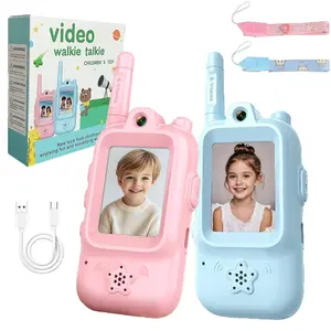 2-Pack Kids Video Walkie Talkies Toy, Colorful Large Screen Video Intercom, Upgraded Functions, 650mAh Large Capacity Battery, Wireless Communication Walkie Talkies, Gift for Kids