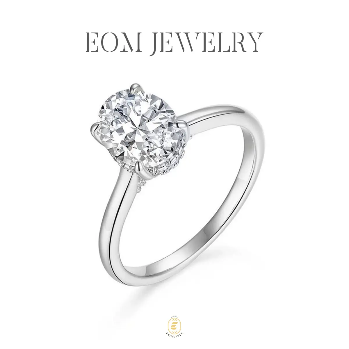 EOM 2CT Princess Cut Cubic Zirconia Hidden Halo Ring for Women D VVS1 Stackable 14K Gold Plated Lab-Created Hypoallergenic Wedding Engagement Anniversary Gift Fine Jewelry Solitaire Ring men's