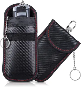 2 Pack Faraday Pouch for Car Keys, Faraday Key Fob Protector Car Security Protection Key Fob Signal Blocker Box for Car RFID Signal Blocking Anti-Theft Pouch Anti-Hacking Case Blocker Black