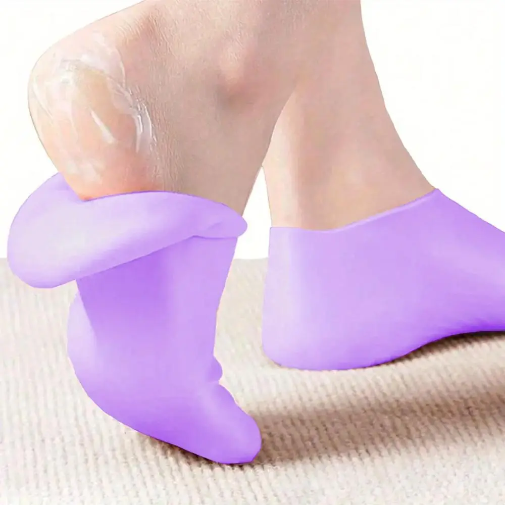 [1pair Silicone Socks] 1 Pair Silicone Socks for Dry Cracked Feet | Women's Foot Socks for Moisturizing, Hydrating, Hydration, Moisturizer, Cracked Heel, Intensive Moisture Foot Care, Moisturizing Foot Mask, Foot Care Product