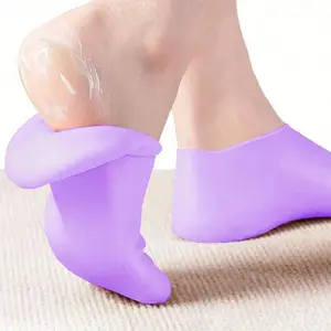 [1 Pair Silicone Socks] 1 Pair Silicone Soft Comfy Socks for Dry Cracked Feet | Women's Foot Socks for Moisturizing, Cracked Heel, Moisturize Skin
