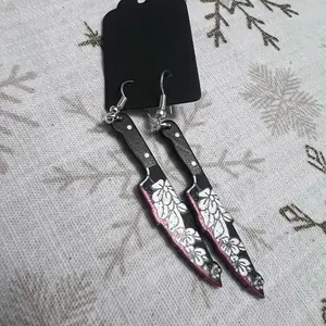 Floral knife earrings