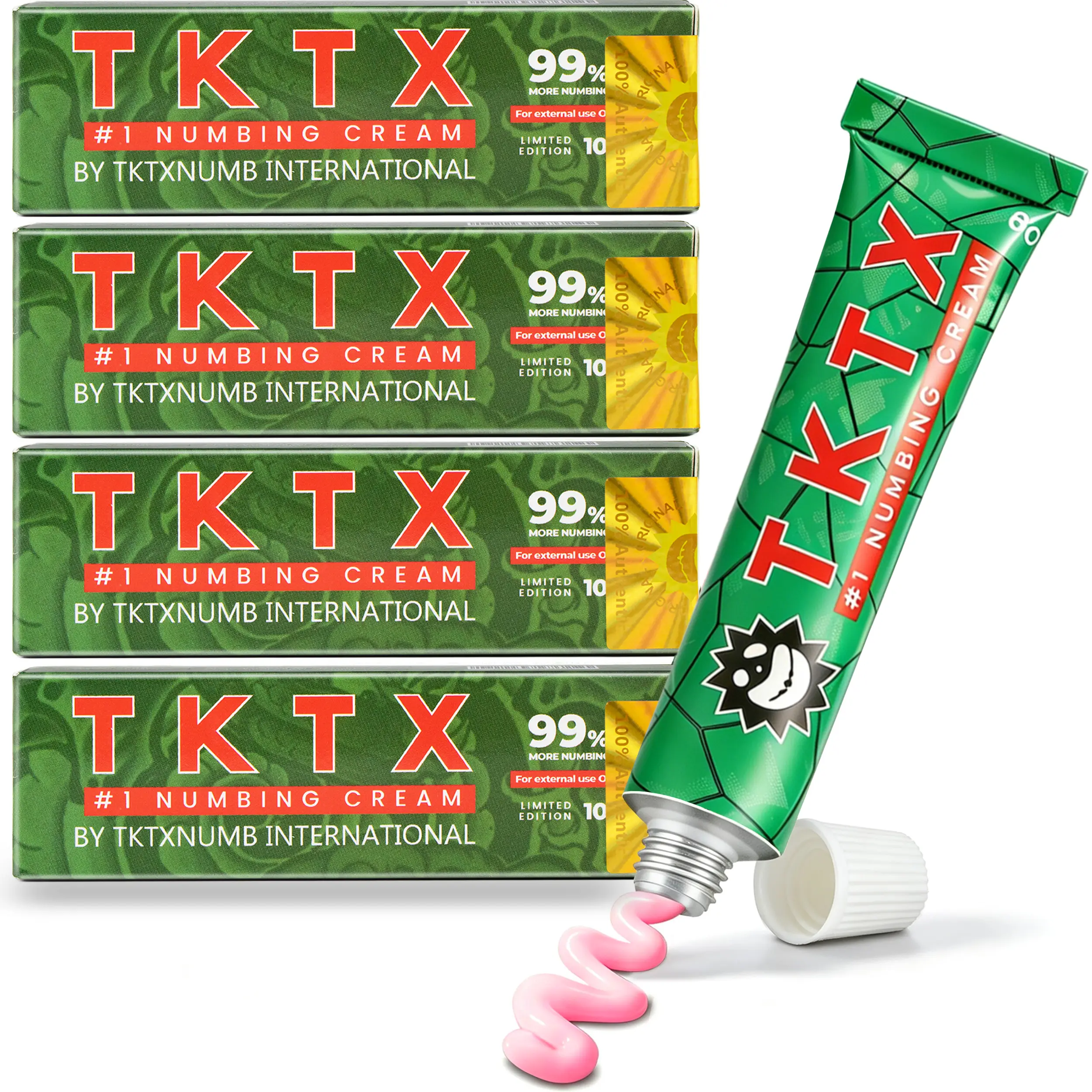 TKTX Tattoo Numbing Cream | Limited Edition 99% VeryStrong | For Tattoos | Laser Removal | Waxing | EyebrowThreading | Tattoo External Cream 10g