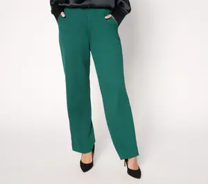Joan Rivers Regular Full Leg Sparkle Crepe Pants