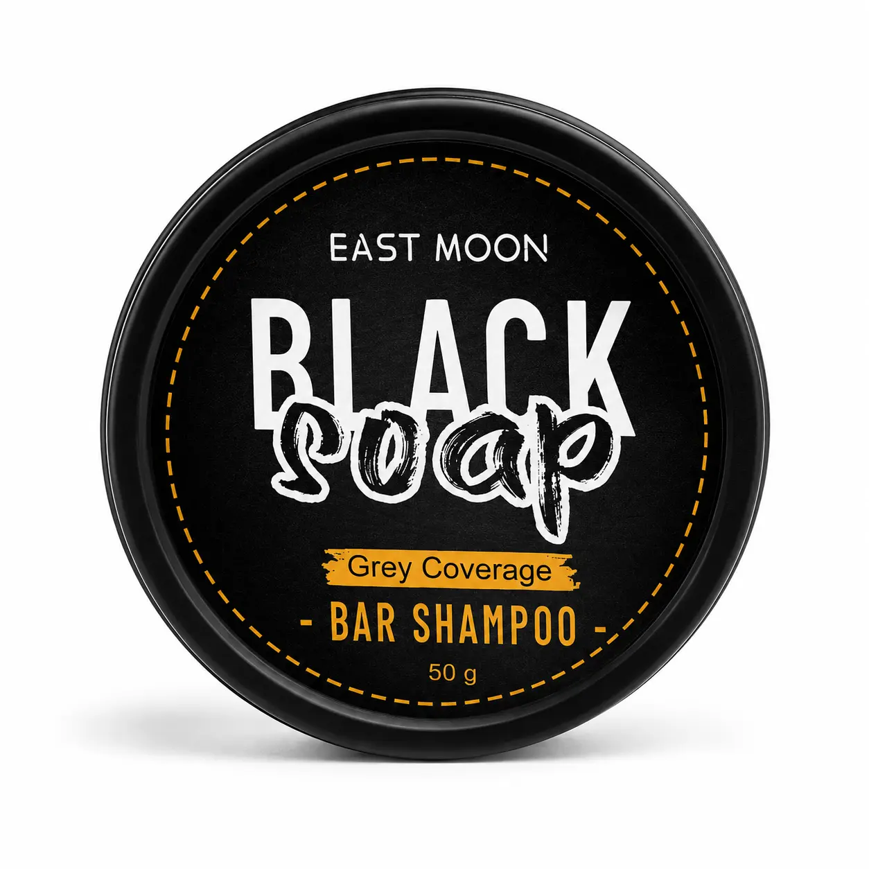 East Moon Black Soap Grey Coverage Bar Shampoo 50g, Men’s Hair Cleansing Bar for Grey Hair Appearance, Helps Hair Look Darker & Well-Groomed, Easy Daily Grooming Shampoo Bar