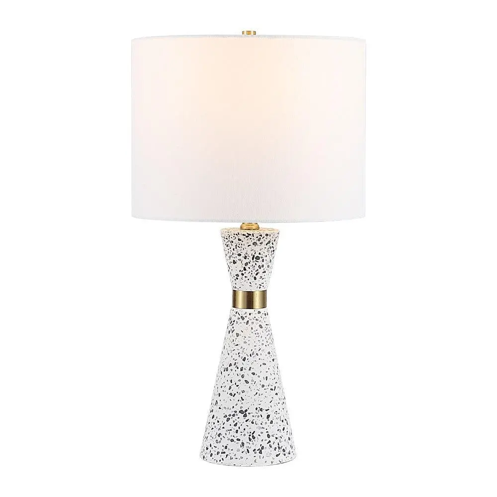 Artezza 24" Art Deco Contemporary Hourglass Terrazzo/Iron LED Table Lamp